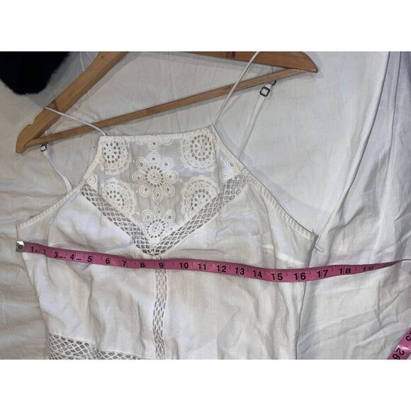 Abercrombie & Fitch White Lace Embroidered Sleeveless Pullover Women's Dress Siz - Picture 5 of 8
